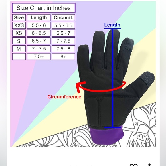 Water-Resistant Ice Skating Gloves-Protective Padding, fleece lined- xx small - Picture 3 of 6